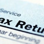 Close up view of the income tax return